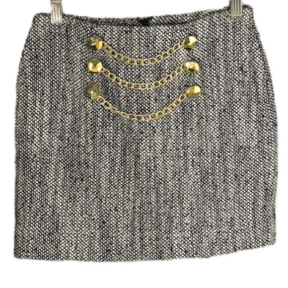 BCBG wool tweed embellished mini skirt 0 - Picture 5 of 14